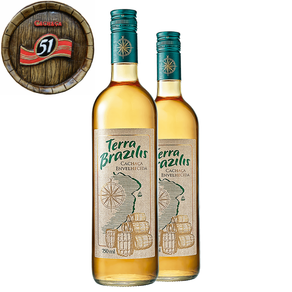 kIT X 2 GARRAFAS TERRA BRAZILIS DA 51 750 ML CADA COM FRETE GÁRTIS PARA TODO O BRASIL
