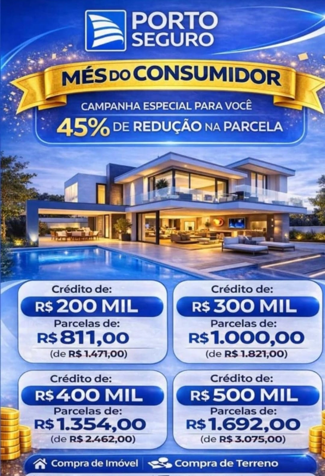 Consórcio Porto Seguro Auto e Imóvel com até 45% de Redução na Parcela