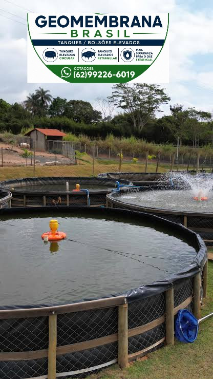 Bolsão Tanque elevado de Geomembrana PEAD 800 micras