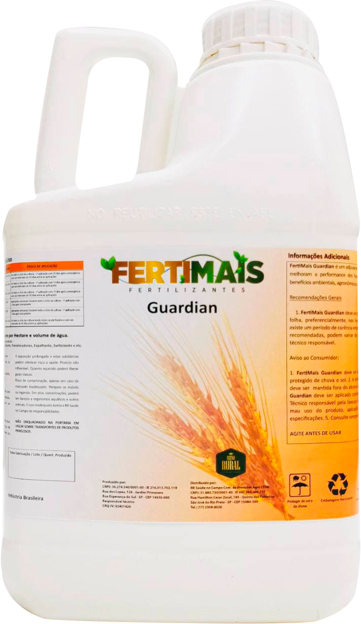 GUARDIAN FERTIMAIS - Fungicida ORGANOMINERAL Foliar para Prevenção de Fungos - Carência Zero 1, 5 10 e 20 L