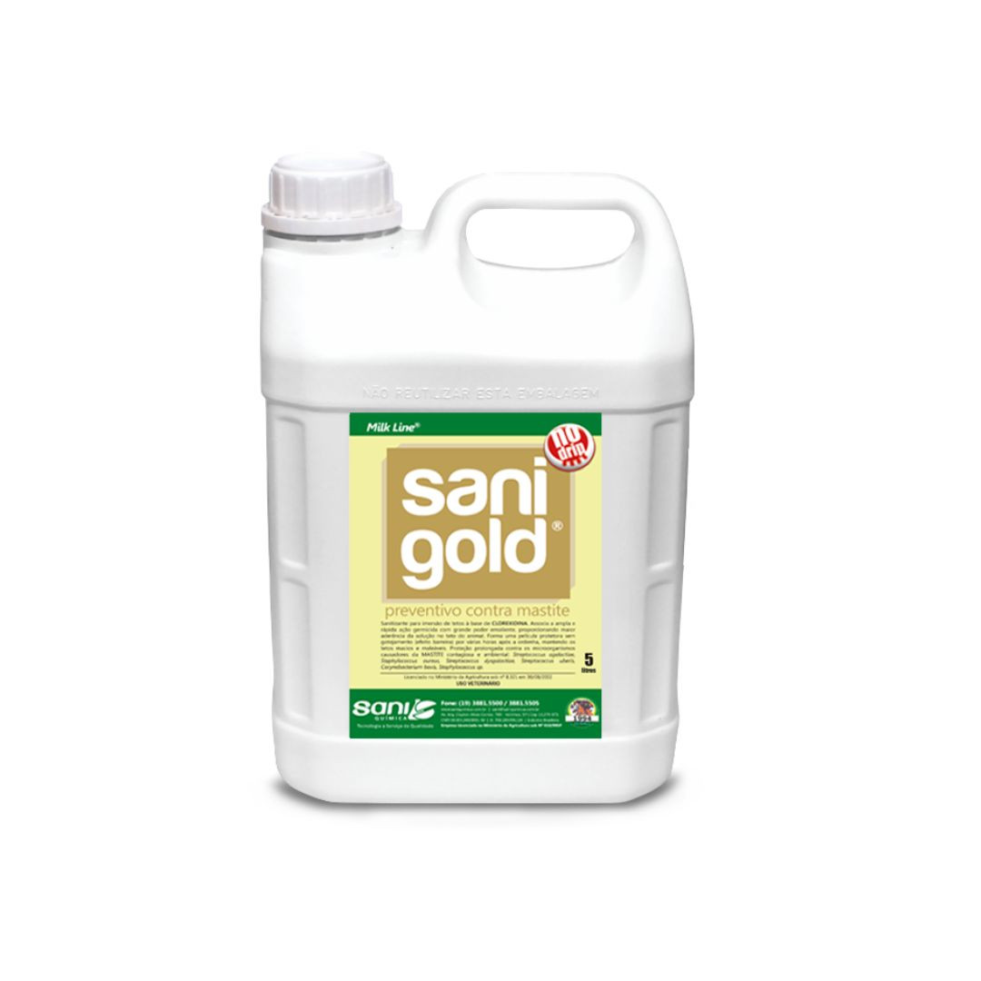 Sani Gold - Pós Dipping - Sanitizante para imersão de tetos (Base clorexidina) - 5L