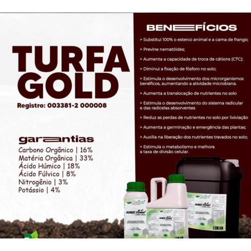 Turfa Gold Fertilizante Liquido Via Solo 5lt