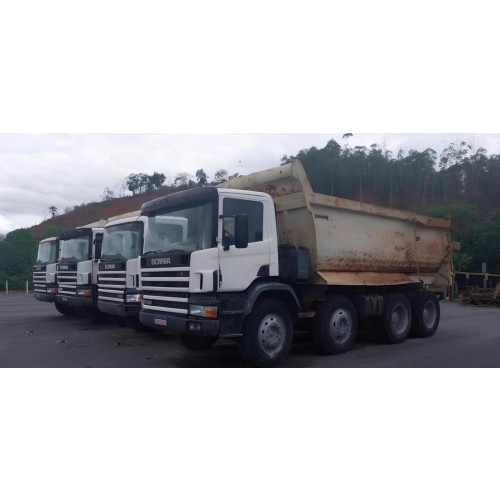 Caminhão Scania P420 ano 2008, 8x4, Bitruck, com caçamba de 20 ㎥