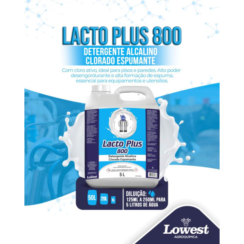 Lacto Plus 800 Detergente Alcalino Clorado Espumante - 5L