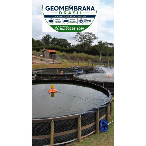 Bolsão Tanque elevado de Geomembrana PEAD 800 micras