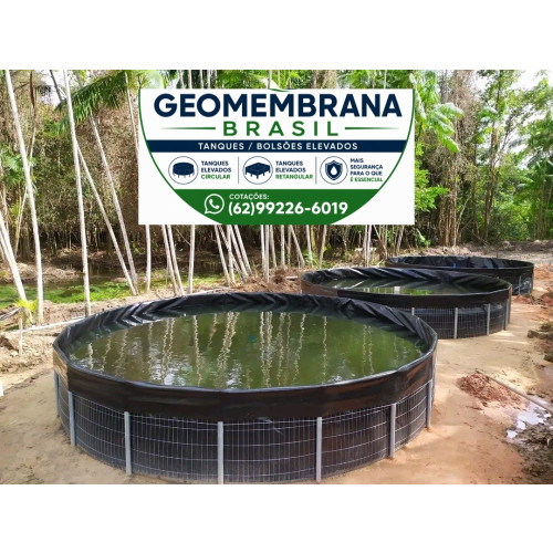 Bolsão Tanque Elevado de Geomembrana PEAD 800 micras