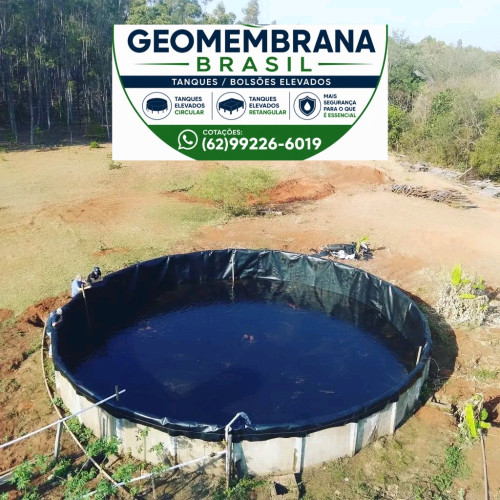 Bolsão Tanque Elevado de Geomembrana PEAD 800 micras