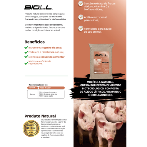 Bioll - maior produção e resistência para suínos - caixa com 2 unidades de 5 litros