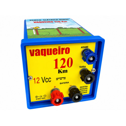 Eletrificador Rural 120 km – 4,0 Joules – 12V (Bateria) com opção de ligação na Rede Elétrica ou Sistema Solar
