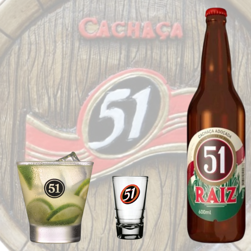 Cachaça 51 rotulo tradicional RAIZ 600 ml