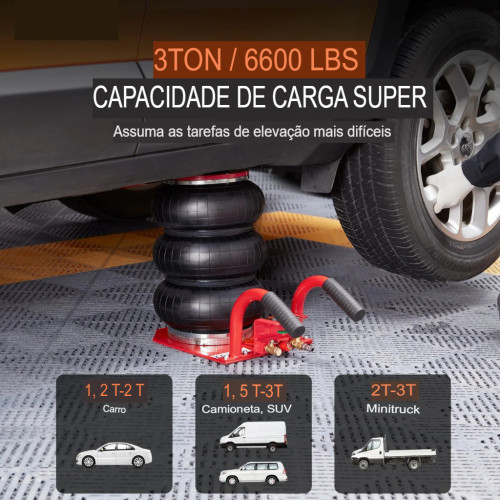 Macaco Pneumático Air Jack 3 Toneladas – Levantamento rápido, seguro e sem esforço