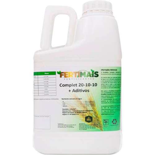 20.10.10 COMPLETO FERTIMAIS - Fertilizante Foliar com Macros + Micros + Aminoácidos + Algas Marinhas 5L