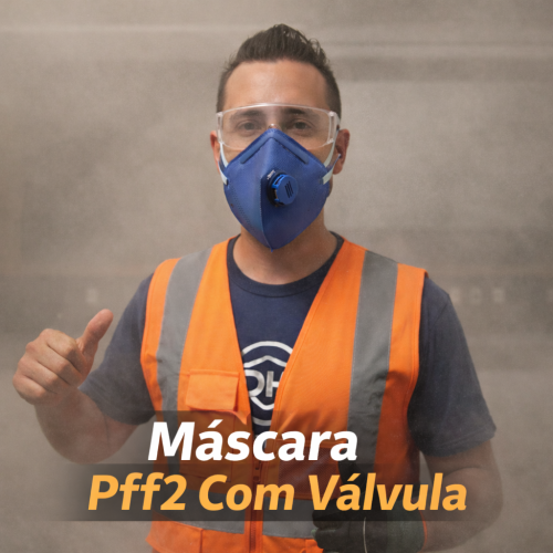 Máscara Pff2 Com Válvula Tripla Camada Epi Proteção Respiratória Contra Poeira Névoas E Fumos Metálicos