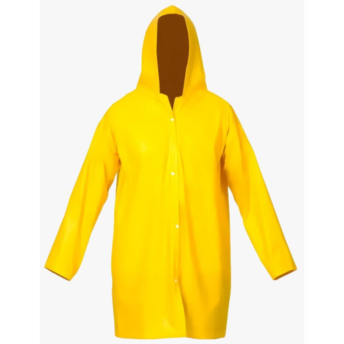 Jaqueta Pvc Super Forrada Com Capuz Amarelo