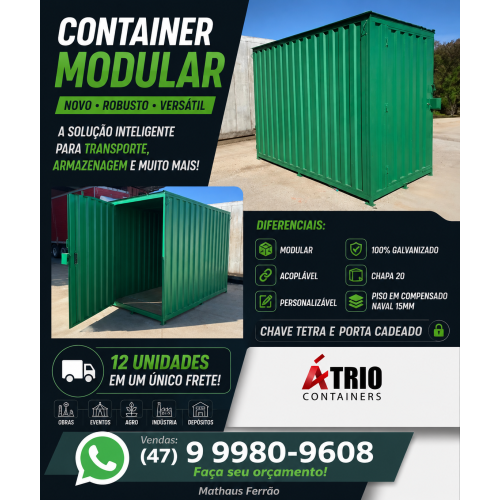 Container Modular 3,00 x 1,50 m – Diversas Aplicações