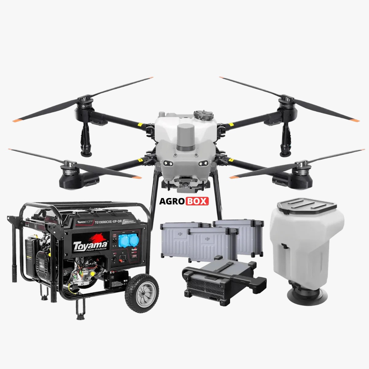 Kit Drone T25 + Baterias + Gerador Toyama + Carregador + Dispersor de Sólidos