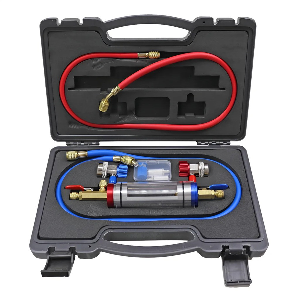 Kit Injetor de Óleo e Contraste UV para Ar-Condicionado Automotivo (R134a / R12)
