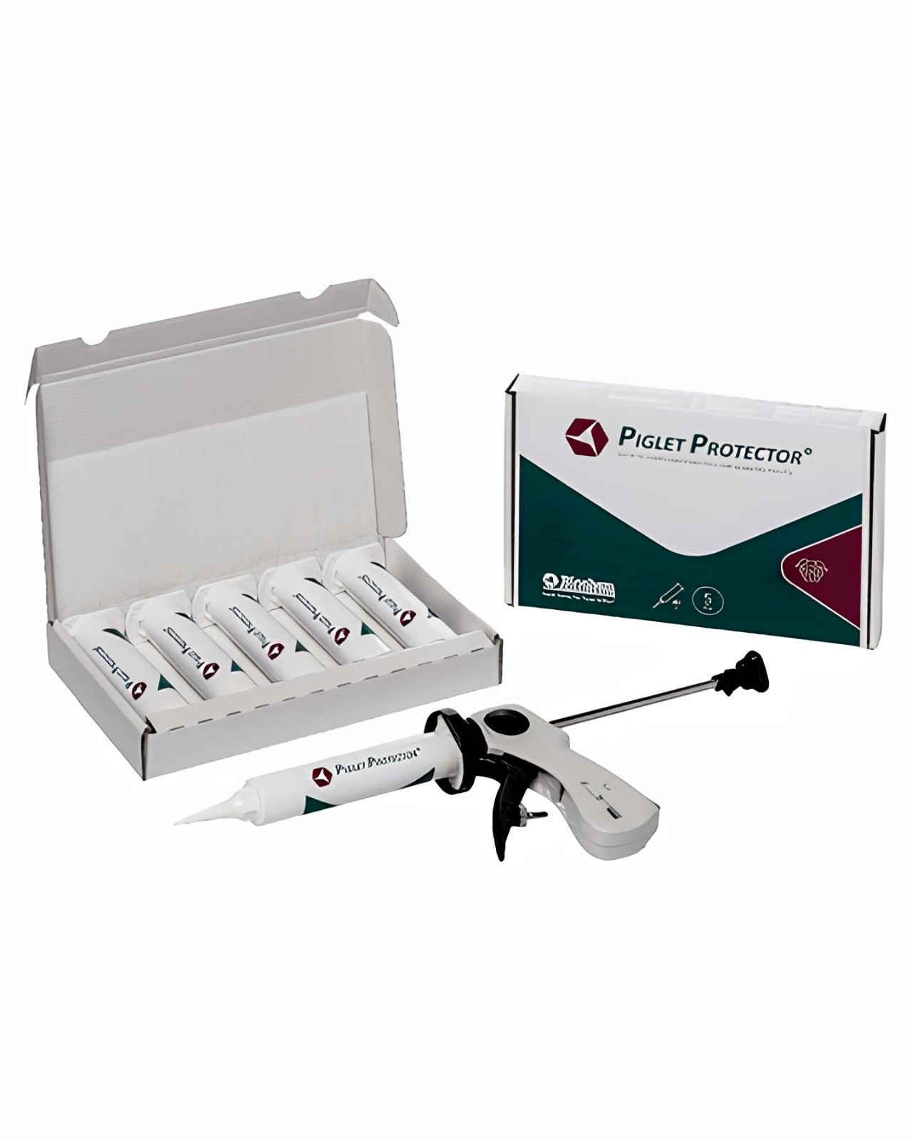Piglet Protector® – Multi proteção para leitões recém-nascidos - KIT COMPLETO DE CAIXA COM 5 UNIDADES + APLICADOR