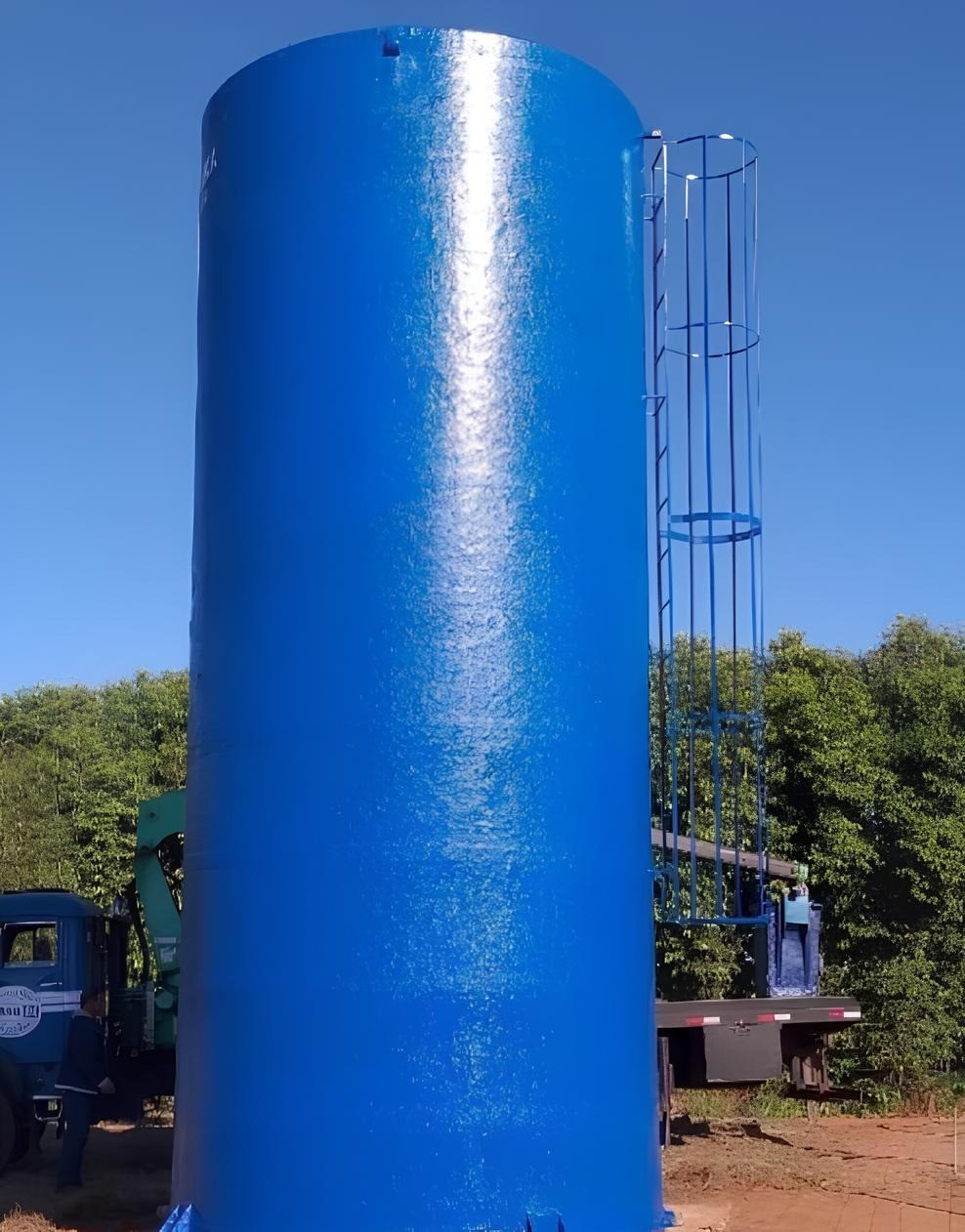 Caixa Dagua 50.000 L Cilíndrica em Fibra de Vidro