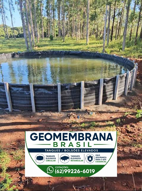 Bolsão Tanque de Geomembrana PEAD 800 micras