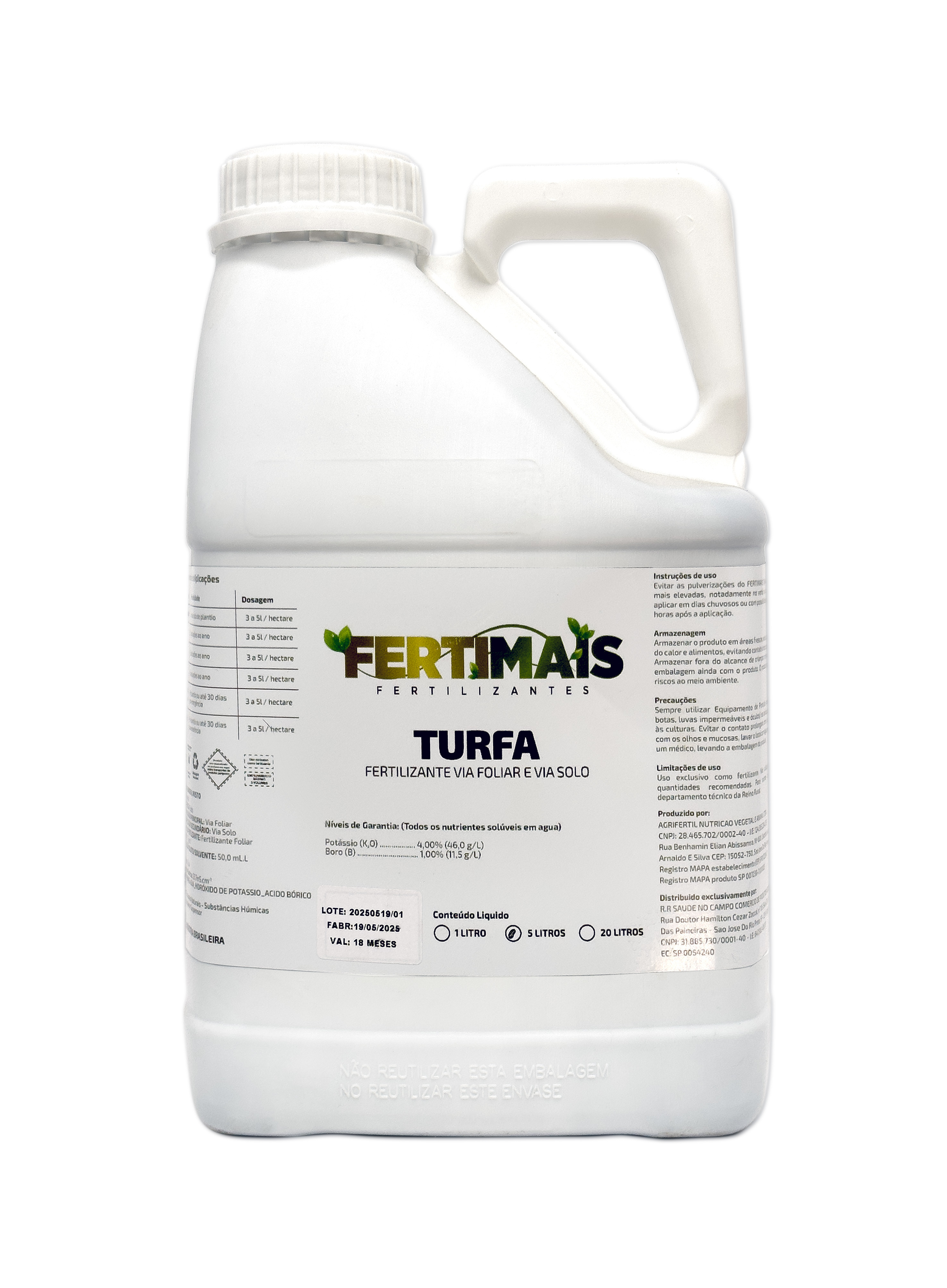 TURFA LÍQUIDA via Solo a Base de Substâncias Húmicas da FERTIMAIS 20L