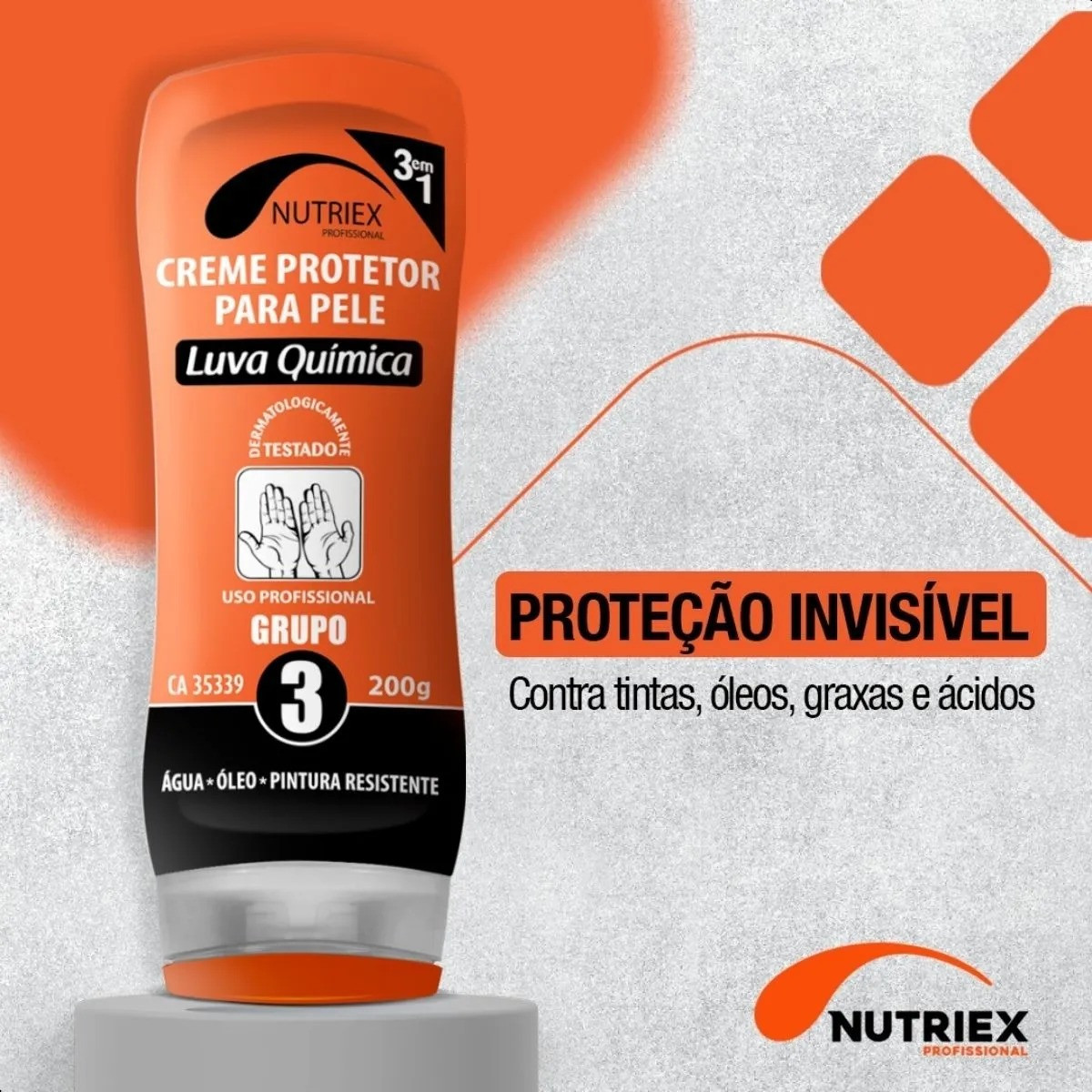 Creme Protetor Para Pele Luva Química Plus 200 Gr Nutriex