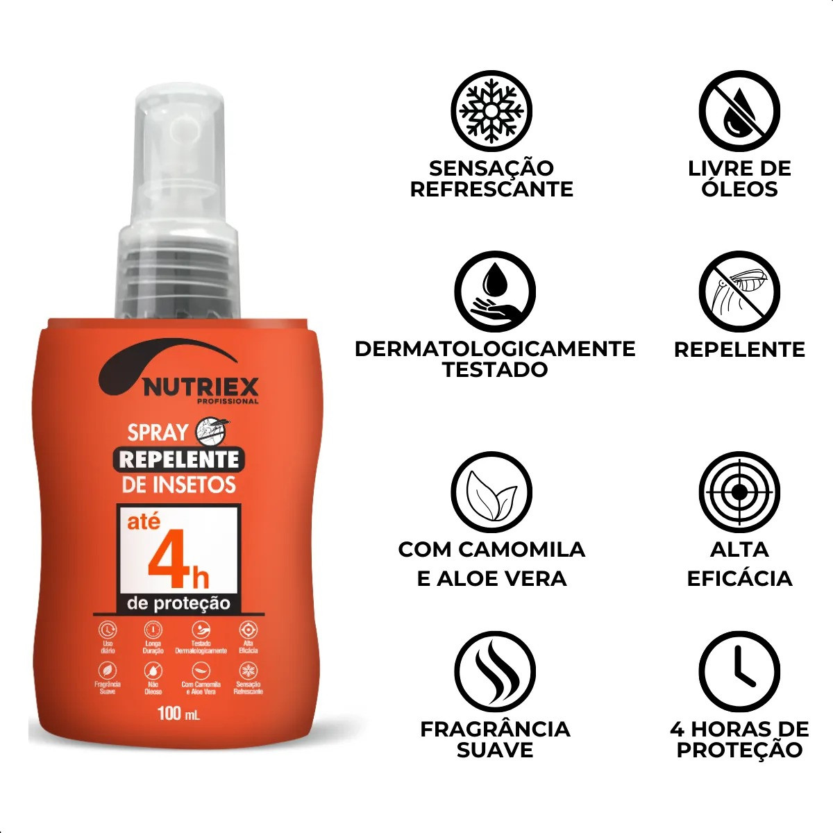 Repelente Spray Suave 4h de Proteção Nutriex Profissional Frasco 100ml