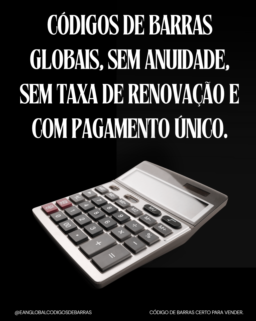 Código de barras para produtos sem anuidade ou taxa de renovação